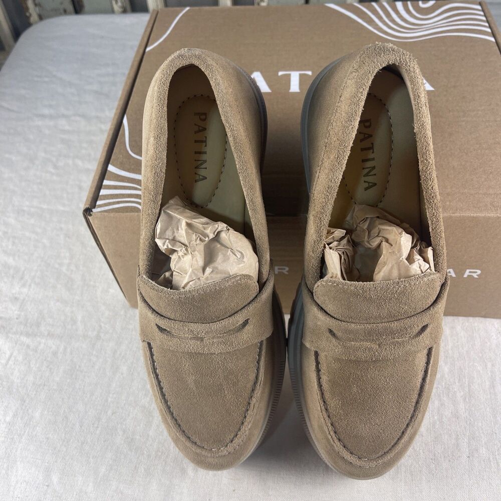 PATINA Zoe Suede Chunky Platform Penny Loafer Lug Sole Creeper Shoe Preppy 8.5 - Picture 3 of 8